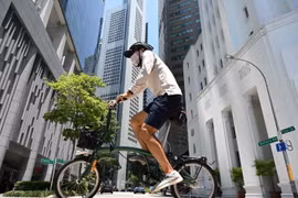 Khu kinh doanh tài chính Raffles Place ở Singapore. (Nguồn: AFP)