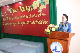 Chủ tịch Quốc Hội Nguyễn Thị Kim Ngân phát biểu tại buổi lễ. (Ảnh: Huỳnh Phúc Hậu/TTXVN)