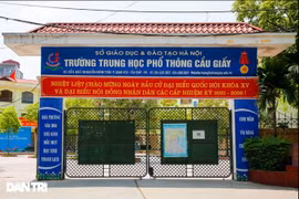 Trường Trung học Phổ thông Cầu Giấy nơi 2 em Lê Thị Thanh Huyền và Trần Lan Chi, lớp 11 D2 theo học. (Nguồn: dantri)