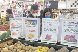 Người dân mua sắm hàng hóa tại siêu thị. (Ảnh: Trần Việt/TTXVN)