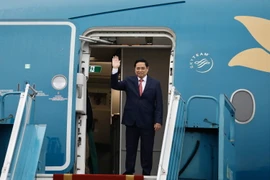 Thủ tướng Phạm Minh Chính lên đường tham dự Hội nghị các Nhà lãnh đạo ASEAN. (Ảnh: Dương Giang/TTXVN)