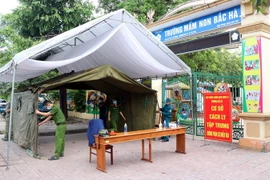 Thành phố Hà Tĩnh trưng dụng trường Mầm non Bắc Hà làm nơi cách ly tập trung. (Ảnh: Công Tường/TTXVN)