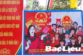Tuyên truyền về quyền bầu cử của cử tri. (Nguồn: baobaclieu)
