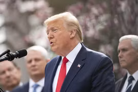 Tổng thống Mỹ Donald Trump tại cuộc họp báo ở Nhà Trắng ngày 13/3. (Nguồn: THX/TTXVN)