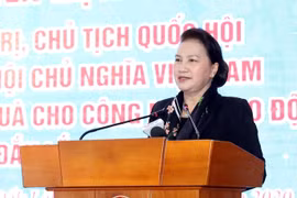 Chủ tịch Quốc hội Nguyễn Thị Kim Ngân phát biểu. (Ảnh: Trọng Đức/TTXVN)