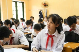 Các trường trung học cơ sở ở Hà Nội tập trung ôn luyện cho học sinh lớp 9. (Ảnh: Thanh Tùng/TTXVN)