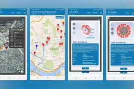 Corona 100m - một ứng dụng theo dõi COVID-19 đang phổ biến ở Hàn Quốc. 