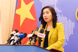 Người phát ngôn Bộ Ngoại giao Lê Thị Thu Hằng thông báo một số hoạt động đối ngoại của Việt Nam. (Ảnh: Lâm Khánh/TTXVN)