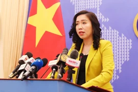 Người phát ngôn Bộ Ngoại giao Lê Thị Thu Hằng thông báo một số hoạt động đối ngoại của Việt Nam. (Ảnh: Lâm Khánh/TTXVN)