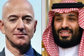 Thái tử Saudi Arabia Mohammed bin Salman và CEO Amazon, Jeff Bezos. (Nguồn: AFP)