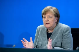 Thủ tướng Đức Angela Merkel phát biểu tại cuộc họp báo ở Berlin ngày 15/4/2020. (Nguồn: AFP/TTXVN)