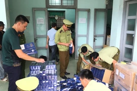 Cơ quan chức năng đã tiến hành lập biên bản sự việc, niêm phong, thu giữ toàn bộ lô hàng để tiến hành xử lý theo quy định của pháp luật. (Nguồn: TTXVN)