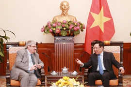 Phó Thủ tướng, Bộ trưởng Bộ Ngoại giao Phạm Bình Minh đánh giá mối quan hệ ngoại giao Việt Nam-Uruguay phát triển tốt đẹp, với nhiều cơ chế phối hợp giữa hai nước. (Ảnh: Lâm Khánh/TTXVN)