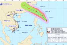 Bản đồ đường đi của cơn bão. (Nguồn: nchmf.gov.vn)