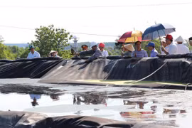 Bể yếm khí của Công ty AB Mauri Việt Nam. (Ảnh: Công Phong/TTXVN)