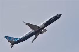 Máy bay Boeing 737 MAX 9 trình diễn tại Triển lãm hàng không quốc tế Paris, Pháp, ngày 22/6/2017. (Ảnh: AFP/ TTXVN)