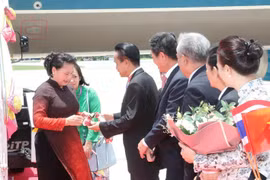 Lễ đón Chủ tịch Quốc hội Nguyễn Thị Kim Ngân. Ảnh: Trọng Đức - TTXVN