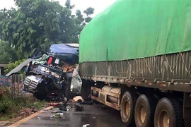 Hiện trường vụ tai nạn làm một người tử vong. (Ảnh: TTXVN phát)