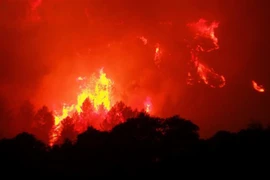 Khói lửa bốc lên từ đám cháy rừng ở Aude, miền Nam nước Pháp ngày 15/8/2019. (Ảnh: AFP/TTXVN)