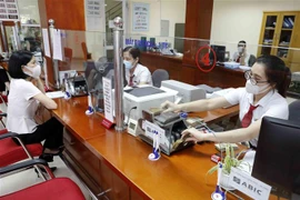 Khách hàng giao dịch tại Agribank. (Ảnh: Trần Việt/TTXVN)