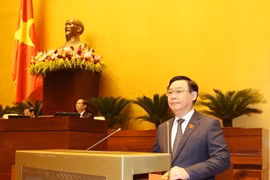 Chủ tịch Quốc hội Vương Đình Huệ phát biểu khai mạc Kỳ họp bất thường thứ hai, Quốc hội khóa XV. (Ảnh: Trí Dũng/TTXVN)