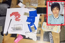 Chung Thị Yến (biệt danh Yến Nội) và các tang vật liên quan.