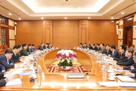 Quang cảnh buổi giao ban công tác. (Ảnh: Phương Hoa/TTXVN)