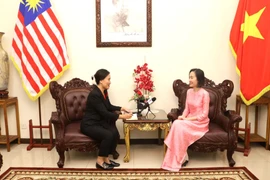 Bà Nguyễn Thị Ngọc Anh, Đại biện Đại sứ quán Việt Nam tại Malaysia trả lời phỏng vấn của phóng viên TTXVN tại Kuala Lumpur. (Ảnh: TTXVN phát)