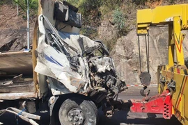 Hiện trường vụ tai nạn. (Ảnh: Sỹ Thắng/TTXVN)