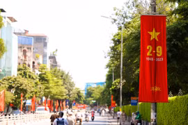 Đường phố Hà Nội dịp Lễ Quốc khánh. (Nguồn: Vietnam+)