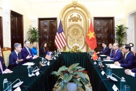 Bộ trưởng Ngoại giao Bùi Thanh Sơn hội đàm với Bộ trưởng Ngoại giao Hoa Kỳ Antony Blinken. (Ảnh: Lâm Khánh/TTXVN)