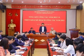 Ông Nguyễn Xuân Thắng, Chủ tịch Hội đồng Lý luận Trung ương, Chủ nhiệm Chương trình KX.04/21-25 phát biểu kết luận. (Ảnh: Văn Điệp/TTXVN)