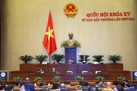 Phó Chủ tịch Quốc hội Nguyễn Đức Hải điều hành phiên họp. (Ảnh: Văn Điệp/TTXVN)