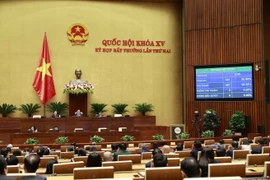 Quốc hội biểu quyết thông qua Nghị quyết phê chuẩn chức danh Phó Thủ tướng Chính phủ nhiệm kỳ 2021-2026. (Ảnh: Doãn Tấn/TTXVN)