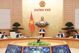 Thủ tướng Phạm Minh Chính chủ trì Hội nghị trực tuyến Chính phủ với địa phương. (Ảnh: Dương Giang/TTXVN)