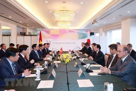 Thủ tướng Phạm Minh Chính hội đàm với Thủ tướng Nhật Bản Fumio Kishida. (Ảnh: Dương Giang/TTXVN)