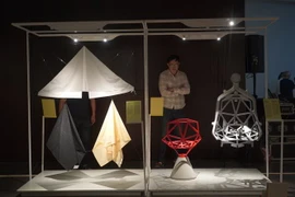 Các sản phẩm được trưng bày tại triển lãm. (Ảnh: Đinh Thuận/TTXVN)