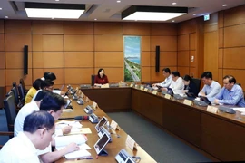 Đoàn đại biểu Quốc hội tỉnh Thái Nguyên, Lâm Đồng, Bà Rịa-Vũng Tàu, Long An thảo luận ở tổ. (Ảnh: Phạm Kiên/TTXVN)