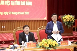 Trưởng Ban Nội chính Trung ương Phan Đình Trạc phát biểu. (Ảnh: Chu Hiệu/TTXVN)