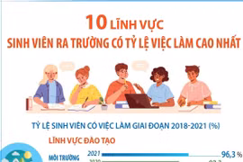 10 lĩnh vực sinh viên ra trường có tỷ lệ việc làm cao nhất.