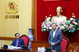 Đại tướng Tô Lâm, Bộ trưởng Bộ Công an phát biểu. (Ảnh: Phạm Kiên/TTXVN)