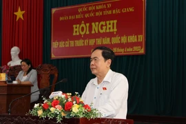 Ông Trần Thanh Mẫn, Ủy viên Bộ Chính trị, Phó Chủ tịch Thường trực Quốc hội, phát biểu tại Hội nghị. (Ảnh: Hồng Thái/TTXVN)