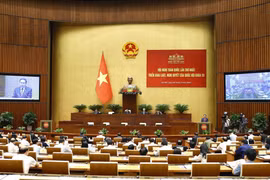 Phó Chủ tịch Thường trực Quốc hội Trần Thanh Mẫn phát biểu khai mạc và điều hành Hội nghị. (Ảnh: Doãn Tấn/TTXVN)