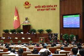 Quốc hội biểu quyết thông qua Luật Hợp tác xã (sửa đổi). (Ảnh: Doãn Tấn/TTXVN)