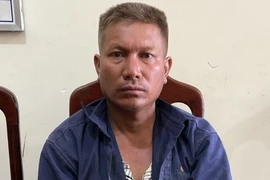 Đối tượng Nay Y Tá tại cơ quan công an. (Ảnh: TTXVN phát)