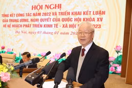 Tổng Bí thư Nguyễn Phú Trọng phát biểu chỉ đạo hội nghị. (Ảnh: Trí Dũng/TTXVN)