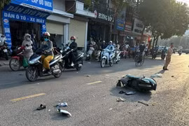 Hiện trường vụ tai nạn. (Ảnh: TTXVN phát)