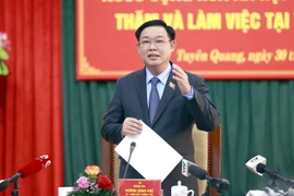 Chủ tịch Quốc hội Vương Đình Huệ phát biểu chỉ đạo. (Ảnh: Doãn Tấn/TTXVN)