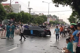 Hiện trường nơi xảy ra vụ tai nạn. (Ảnh: TTXVN phát)