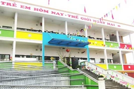 Trường Mầm non Sơn Thủy (điểm trường Ngô Bắc) được xây dựng khang trang và hiện đại. (Ảnh: Võ Dung/TTXVN)